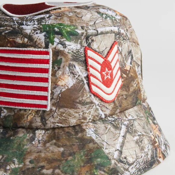 NWT New Tree Camo Patch Bucket Hat Military Army One Size Flags Short Brim - Picture 3 of 5